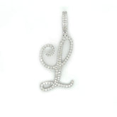 Diamond Cursive Letter "L" Pendant - White Carat - USA & Canada